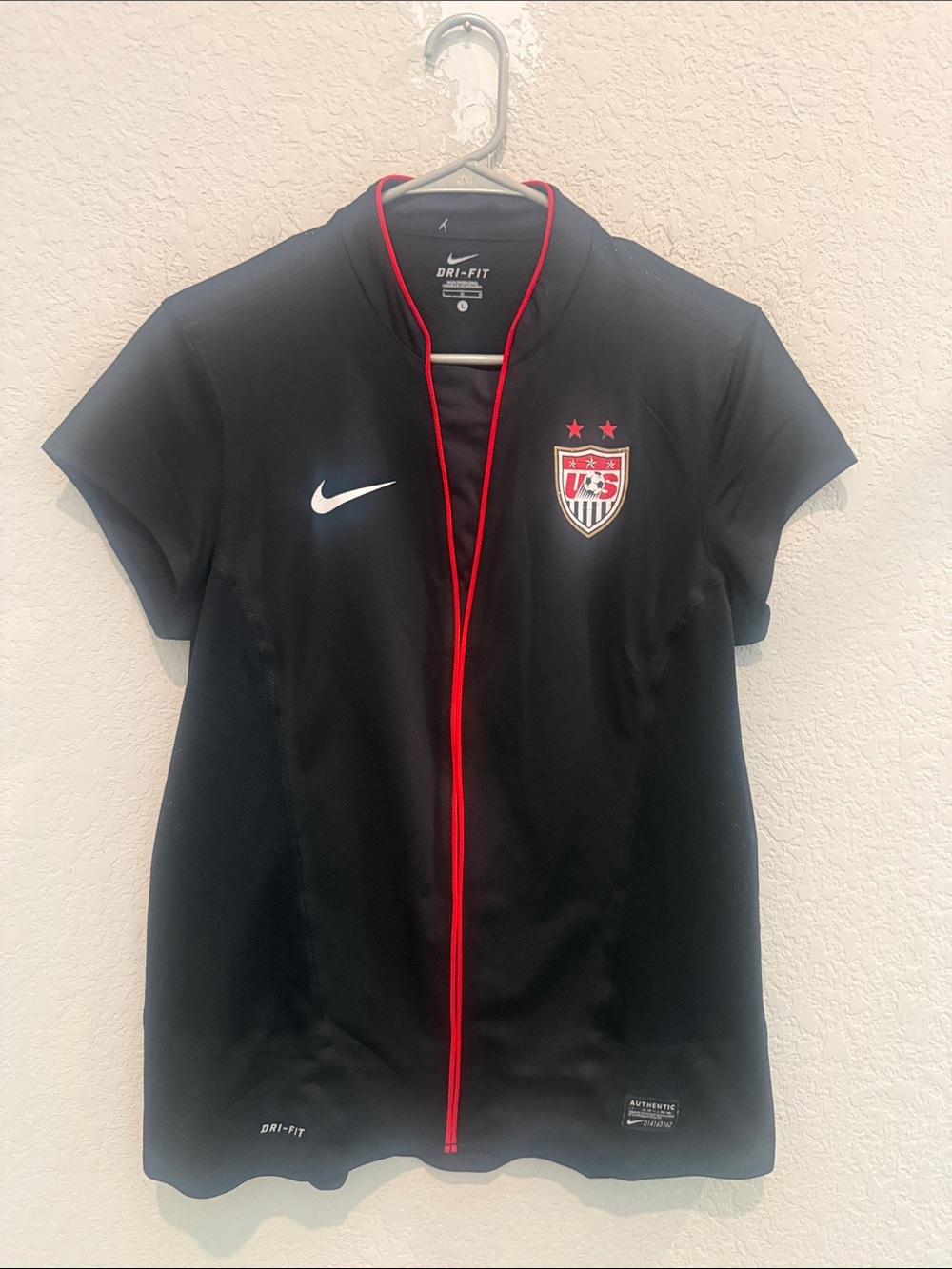 Nike Black and Red USWNT Performance Soccer Top size L